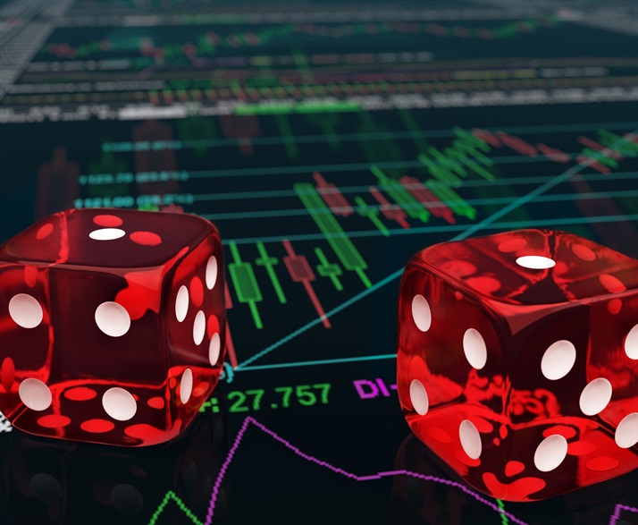 Rolling dice on stock trading charts